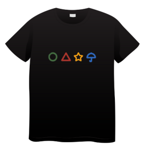Black T-shirt Survival Pattern Squid Game