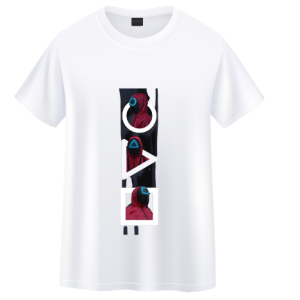 White T-shirt Front Man Survival Pattern