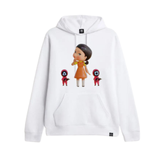 Mini Guard and Robot Dolly Squid Game-White Hoodie