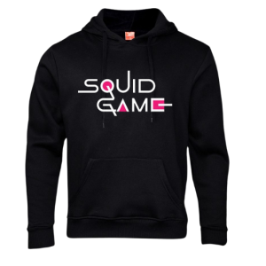 Squid game(Red and White)-Black Hoodie
